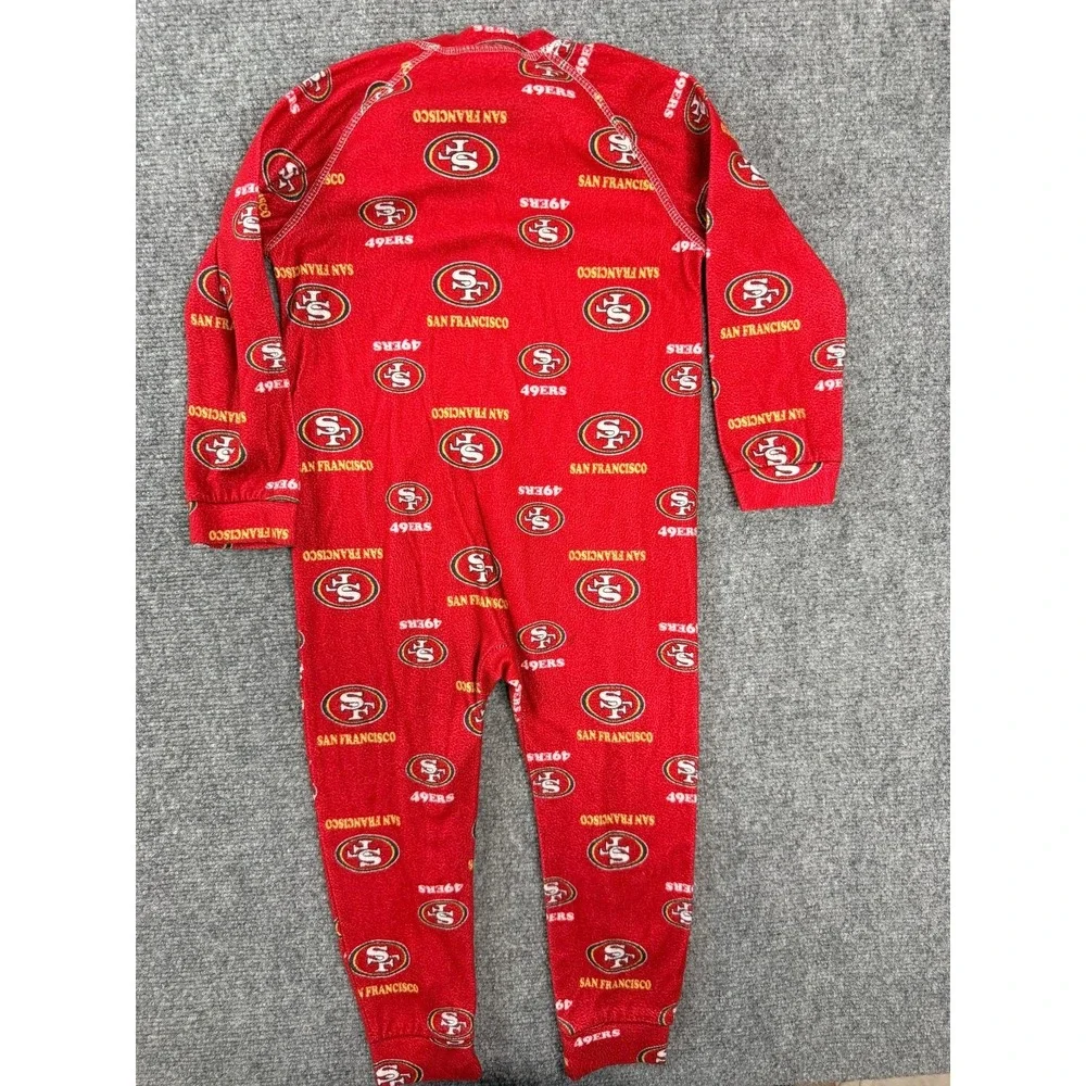 San Francisco 49ers Toddler Pajamas Size 3T‎ Red Fleece Sleeper NFL Football